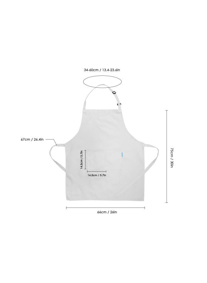 2-Piece Cooking Apron With Adjustable Neck Belt White 66x66x75cm - Image 2